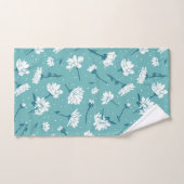 Élégant motif floral - Botanique Turquoise et blan (Serviette à main)