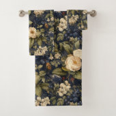 Élégant motif floral crème bleue (En situation)