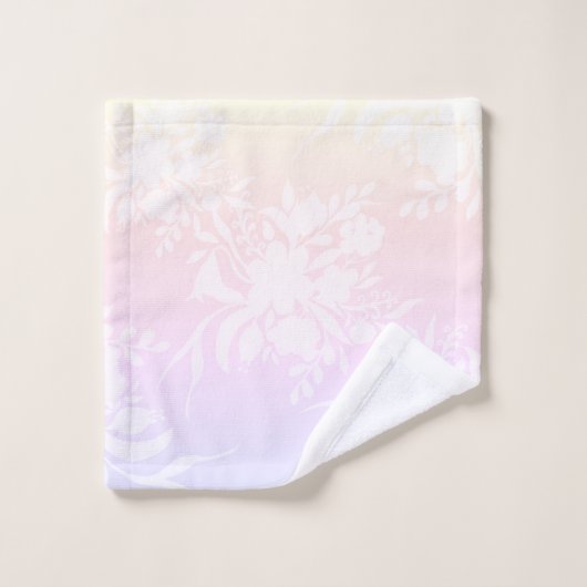 Elégant motif floral dans les couleurs pastel cous (Gant de toilette)