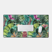Élégant motif floral feuille vert tropical (Clavier et souris)