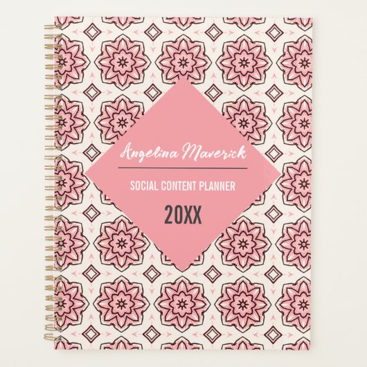 Élégant motif floral rose et noir (Devant)