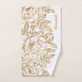 Élégant Motif Flower personnalisé nom de serviette (Serviette à main)