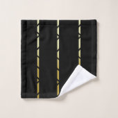 Elégant Motif géométrique en or sur noir (Gant de toilette)