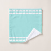Élégant Motif géométrique Turquoise (Gant de toilette)