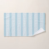 Elégant Motif grec blanc sur bleu clair (Serviette à main)
