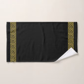 Elégant Motif grec d'or sur noir (Serviette à main)