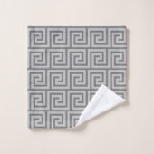 Élégant Motif grec gris (Gant de toilette)