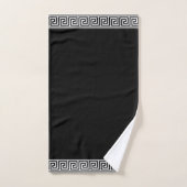 Élégant Motif grec noir et blanc (Serviette à main)