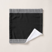 Élégant Motif grec noir et blanc (Gant de toilette)