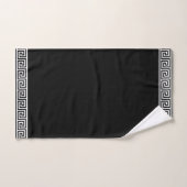 Élégant Motif grec noir et blanc (Serviette à main)