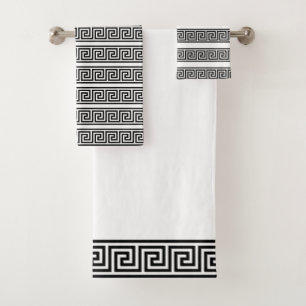 Élégant Motif grec noir et blanc