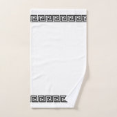 Élégant Motif grec noir sur blanc (Serviette à main)