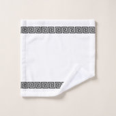 Élégant Motif grec noir sur blanc (Gant de toilette)