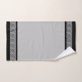 Elégant Motif grec noir sur gris clair et noir (Serviette à main)