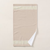 Elégant Motif grec sur Champagne Beige (Serviette à main)