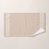 Elégant Motif grec sur Champagne Beige (Serviette à main)