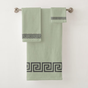 Élégant Motif grec sur Sage Green