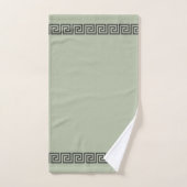 Élégant Motif grec sur Sage Green (Serviette à main)