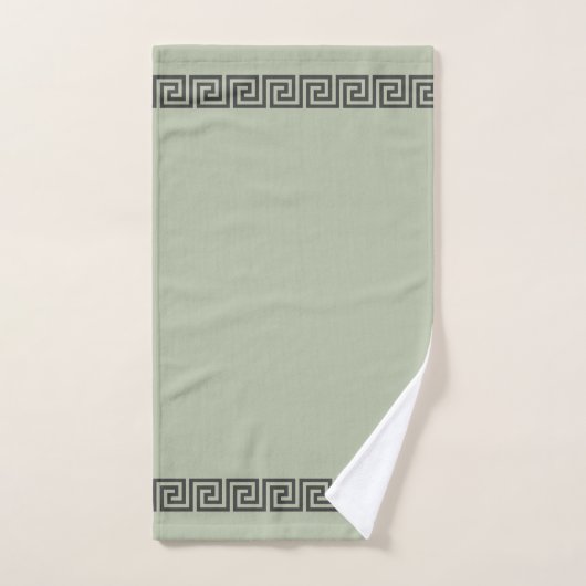 Élégant Motif grec sur Sage Green (Serviette à main)