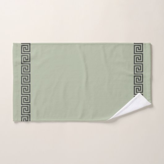 Élégant Motif grec sur Sage Green (Serviette à main)