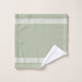 Élégant Motif grec sur Sage Green (Gant de toilette)