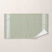 Élégant Motif grec sur Sage Green (Serviette à main)