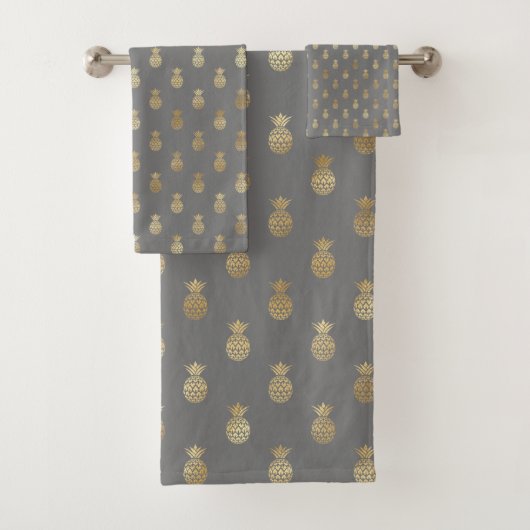 Élégant Motif gris et d'ananas or (En situation)