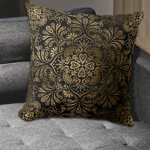 Élégant Motif Mandala sur oreiller noir
