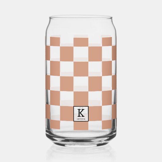 Élégant Motif Monogramme en terre cuite Check (Recto)