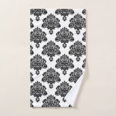 Élégant motif noir et blanc Damas (Serviette à main)