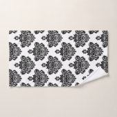 Élégant motif noir et blanc Damas (Serviette à main)