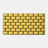 Elégant Motif Or & Monogramme sur Black Desk Mat (Recto)