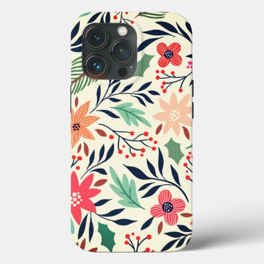 Élégant Motif Poinsettia OtterBox coque iphone (Verso)