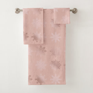 Élégant Motif Rose de Noël Gold Snowflake