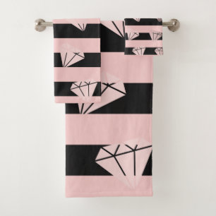 Élégant motif rose  en bande de diamant