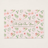 Élégant motif rose floral carte cadeau festif (Devant)