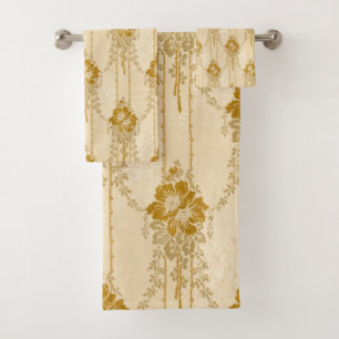 Élégant Motif Vintage de swag de florale d'or