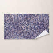 Élégant motif Vintage pourpre damassé (Serviette à main)