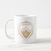 Elegant Mountain Crest Monogram Koffiemok (Links)