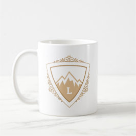 Elegant Mountain Crest Monogram Koffiemok