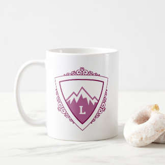 Elegant Mountain Crest Monogram Koffiemok