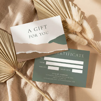 Elegant Mountain Torn Edge Certificate Gift Kaart