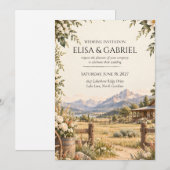 Elegant Mountain Wedding Invitation (Devant / Derrière)