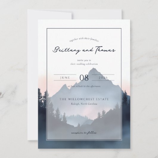 Elegant Mountain Wedding Invitation (Devant)