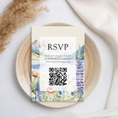 Elegant Mountain Wildflower Landscape Bruiloft RSVP Kaartje