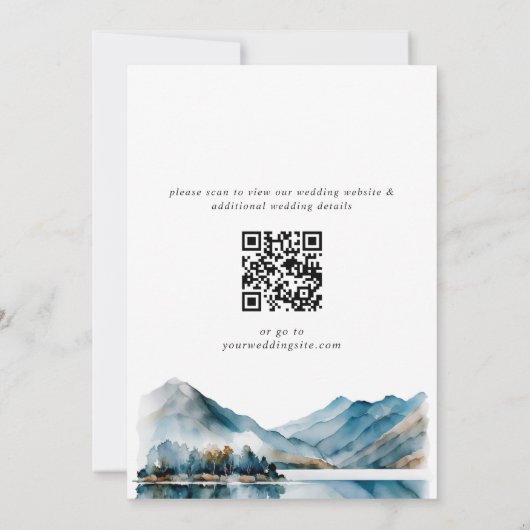 Elegant Mountains Forest Engagement Party QR code Kaart (Achterkant)