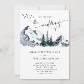 Elegant Mountains Forest Wedding QR code Kaart (Voorkant)