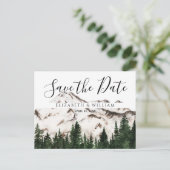 Elegant Mountains Save the Date Briefkaart (Staand voorkant)