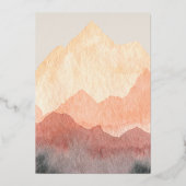 Elegant Mountains Weddenschap Gold Folie Uitnodiging (Achterkant)