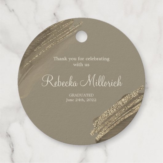 Elegant mousserend Dank je Afstuderen Echt Bedankjes Labels (Achterkant)